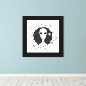 Alien in einer geraden Leinwand (Insitu (Holzboden))