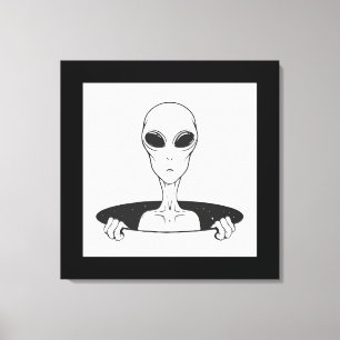 Alien in einer geraden Leinwand
