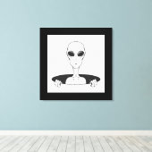 Alien in einer geraden Leinwand (Insitu (Holzboden))