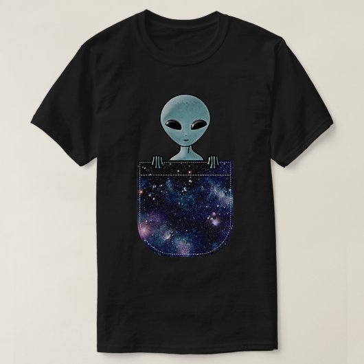 Alien in Ihrem Pocket  T-Shirt (Design vorne)