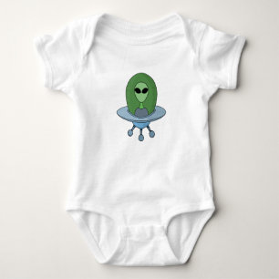 Alien in seinem kleinen Raumschiff Baby Strampler