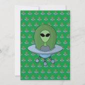 Alien in seinem kleinen Raumschiff Dankeskarte (Vorderseite)