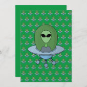 Alien in seinem kleinen Raumschiff Dankeskarte (Vorne/Hinten)