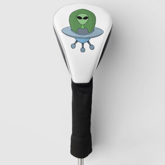 Alien in seinem kleinen Raumschiff Golf Headcover (Vorderseite)