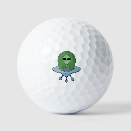 Alien in seinem kleinen Raumschiff Golfball (Vorderseite)