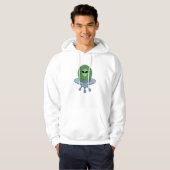 Alien in seinem kleinen Raumschiff Hoodie (Vorne ganz)
