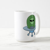 Alien in seinem kleinen Raumschiff Kaffeetasse (VorderseiteRechts)