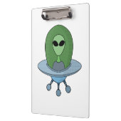 Alien in seinem kleinen Raumschiff Klemmbrett (Links)