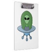 Alien in seinem kleinen Raumschiff Klemmbrett (Rechts)