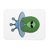 Alien in seinem kleinen Raumschiff Magnet (Horizontal)