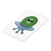 Alien in seinem kleinen Raumschiff Magnet (Linke Seite)
