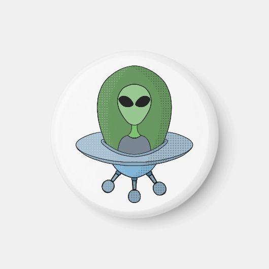 Alien in seinem kleinen Raumschiff Magnet (Vorne)