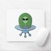 Alien in seinem kleinen Raumschiff Mousepad (Mit Mouse)