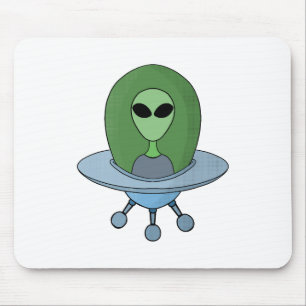 Alien in seinem kleinen Raumschiff Mousepad