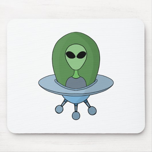 Alien in seinem kleinen Raumschiff Mousepad (Vorne)