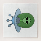 Alien in seinem kleinen Raumschiff Puzzle (Horizontal)