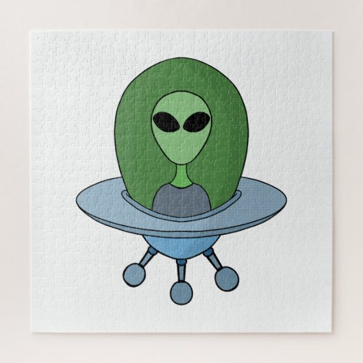 Alien in seinem kleinen Raumschiff Puzzle (Vertikal)