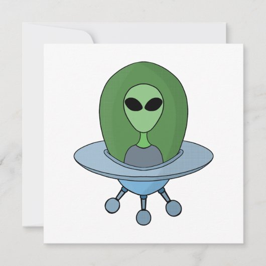 Alien in seinem kleinen Raumschiff Save The Date (Vorderseite)