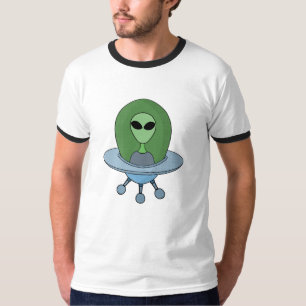 Alien in seinem kleinen Raumschiff T-Shirt