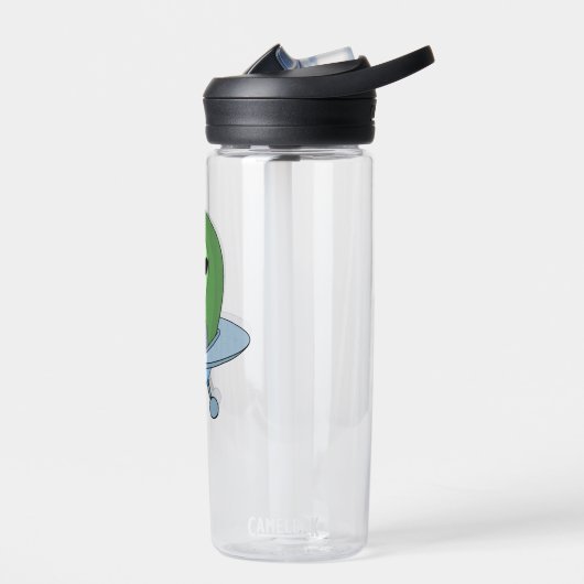 Alien in seinem kleinen Raumschiff Trinkflasche (Links)