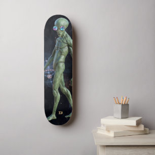 Alien in Sonnenbrillen D-Markenbezeichnung Skateboard