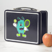 Alien in Tennis mit Tennisschläger Metall Brotdose (Beispiel)