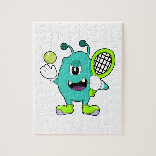 Alien in Tennis mit Tennisschläger Puzzle (Vertikal)