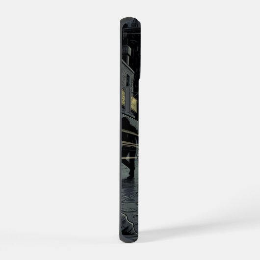 Alien in the Rain iPhone 15 Hülle (Rechte Seite)