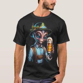 Alien In Traditioneel Oktoberfeest Kostuum T-Shirt