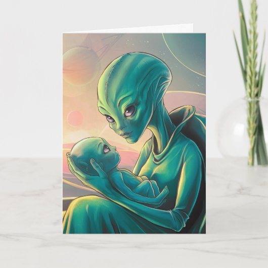 Alien individuelles Muttertagsgeschenk Karte (Vorderseite)