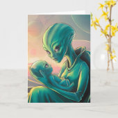 Alien individuelles Muttertagsgeschenk Karte (Gelbe Blume)