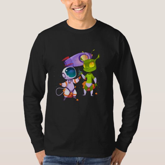 Alien Inking Astronaut Tattoo T-Shirt (Vorderseite)