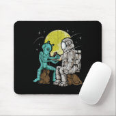 Alien Inking Astronaut Tattoo Vintage Tattoo Artis Mousepad (Mit Mouse)