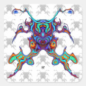 Alien insectoid v2 quadratischer aufkleber (Vorderseite)