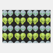 Alien intergalaktisches Geschenkpapier Set (Vorderseite)