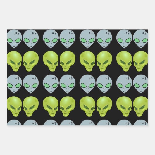 Alien intergalaktisches Geschenkpapier Set (Vorderseite)
