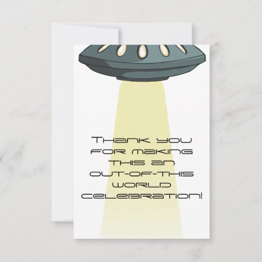 Alien Invader Flat Dankeschön Karte (Rückseite)