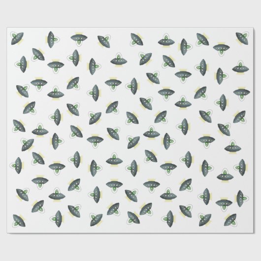 Alien Invader - Weißbuch Geschenkpapier (Flach)