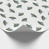 Alien Invader - Weißbuch Geschenkpapier (Ecke)