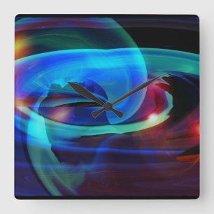 Alien Invasion Abstrakt Wall Clock Quadratische Wanduhr