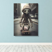 Alien Invasion auf Rädern Leinwanddruck (Insitu (Holzboden))