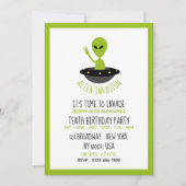 Alien Invasion, Geburtstag Einladung (Vorderseite)