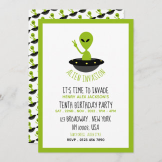 Alien Invasion, Geburtstag Einladung