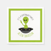 Alien Invasion, Geburtstag Serviette (Vorderseite)