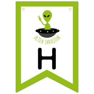 Alien Invasion, Geburtstag Wimpelkette