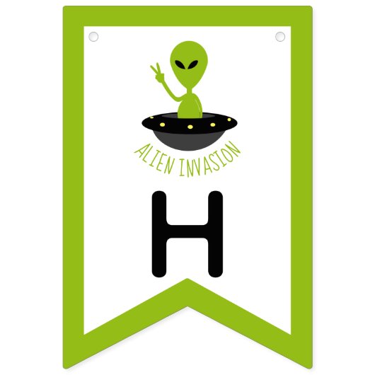 Alien Invasion, Geburtstag Wimpelkette (Zweite Fahne)