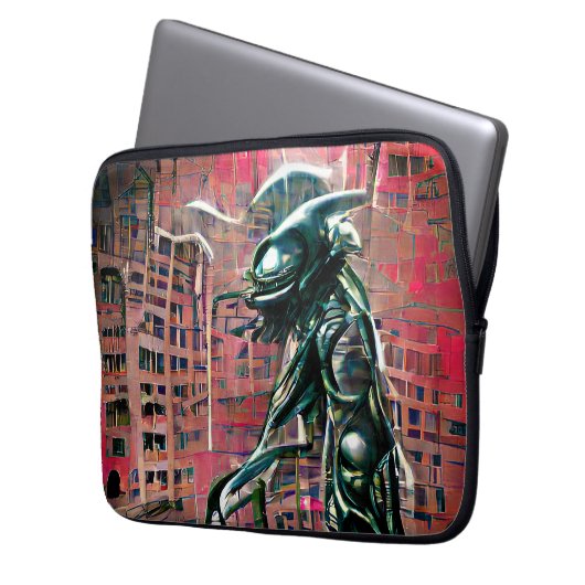 Alien Invasion Laptopschutzhülle (Vorderseite Links)