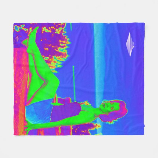 Alien Invasion Pop Art Fleece Blanket (Vorderseite (Horizontal))