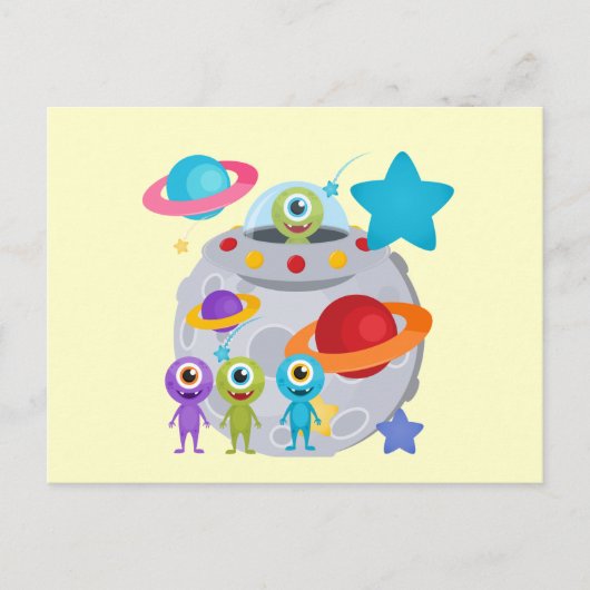 Alien Invasion Postkarte (Vorderseite)