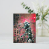 Alien Invasion Postkarte (Stehend Vorderseite)